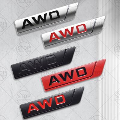 1Pc Car Sticker AWD Logo 3D Decal Grille Body Side Badge Rear Trunk Emblem