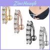 Stylish Stainless Steel Cz Inlaid Belly Button Ring Wholesale Piercing Jewelry