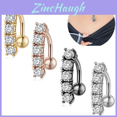 Stylish Stainless Steel Cz Inlaid Belly Button Ring Wholesale Piercing Jewelry