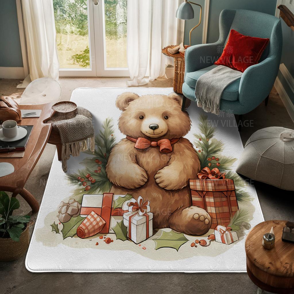 Tapete de entrada da casa Tapete de porta de casa Sala de estar Banho Pé banheiro antiderrapante tapetes de absorção de água banho Feliz Natal inverno