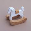 Wooden Horse Rocking Horse 1:12 Dollhouse Ornaments Mini Wooden Horse Model Fairy Garden Doll Decorative Accessories