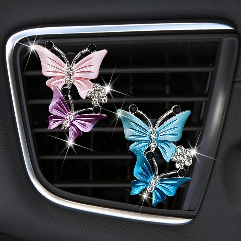 1pc Colorful Butterfly Car Air Freshener Clip, Aroma Vent Clip with Fragrance Source - Balm/Compressed Scent Tablet/Incense Stick
