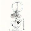Stainless Steel Dog Tag Key Chain Love Heart Pet Animal Keyring  Pet Memorial