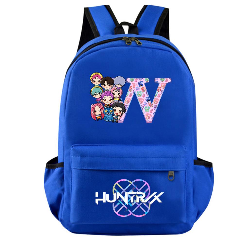 Mochila Estampada Caçadores de Demônios Kpop com 26 Letras Inglesas para Adolescente Estudante Menina Menino Mochila Escolar Bolsa de Livros Mulheres Grande Capacidade Bolsa de Viagem Presente para Criança Rucksak