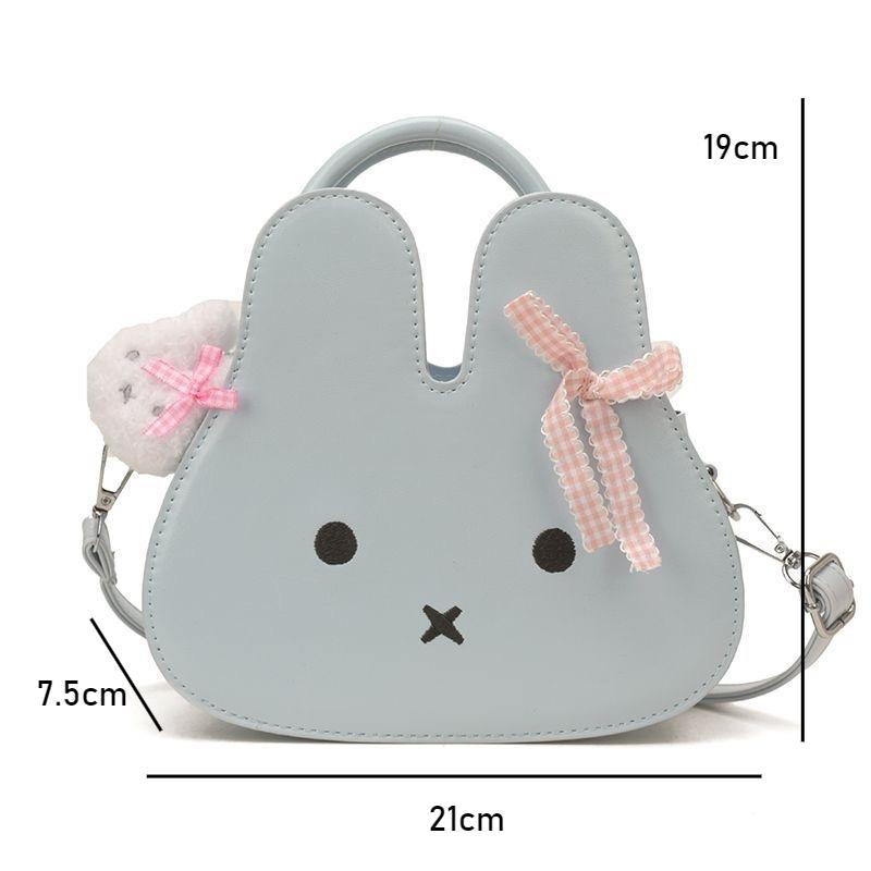 Kawaii Miffy  Handbag Premium Texture Cute 3D Bunny Shape Crossbody Bag Sweet Cartoon Single Shoulder Tote Versatile Gift
