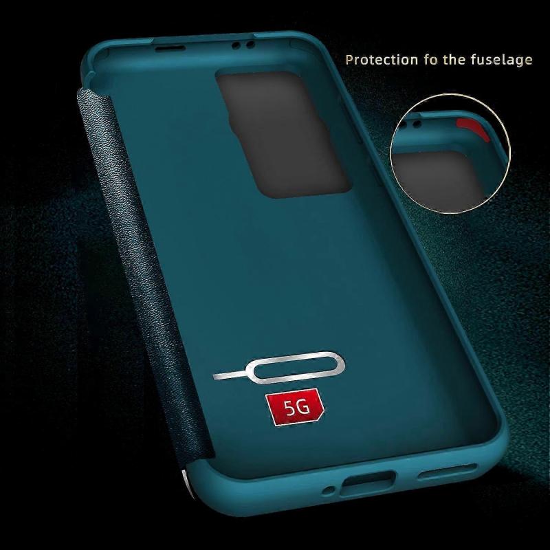 Anti-Fall Handyhülle für Huawei P60 Pro mit Sichtfenster, Flip Cover aus PU-Leder, TPU, Acryl, Handy-Schutz