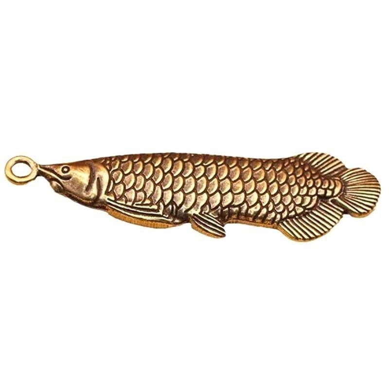 1 Stück Neues Retro Jinlong Fisch Messing Fisch Anhänger DIY Schmuck Miniatur Schlüsselanhänger Schmuck Heimdekoration Handwerk Souvenir Geschenk