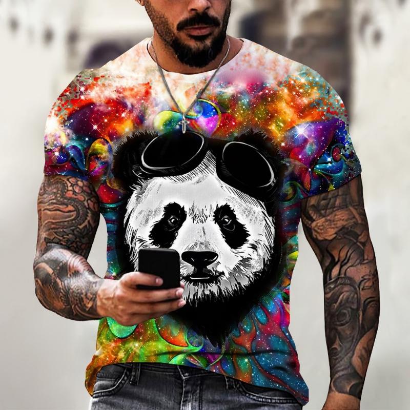 Funny Panda T-Shirts Animal 3D Print Streetwear Men Women Casual Fashion
