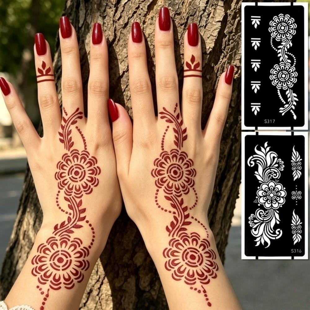 Lace Fake Tattoo Henna Tattoo Stencil Stickers Legs Arm Body Art Sticker Finger Hand