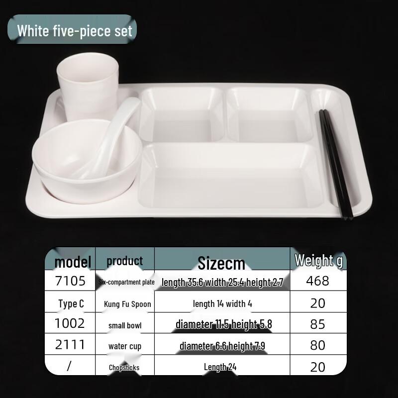 

Six-Compartment Melamine Cafeteria Plate