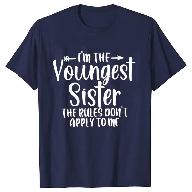 Sister Rules Gifts T Shirts Sweet Fashion Women Tshirt Funny Oldest Middle Youngest Sister Tees Sarcastic Sibling Matching Shirt