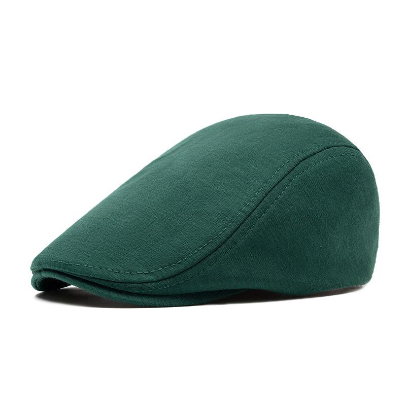 Boina masculina de outono e inverno de lã de aba leve, quente, chapéu para frente, boina britânica de topo mole, chapéu newsboy