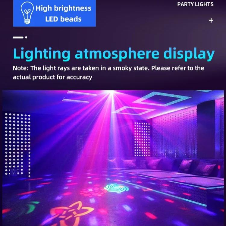 LED Laser Projection Stage Lighting RGBW DJ Disco MIni Party Lights Remote Control for Christmas Wedding Home Club Decoration
