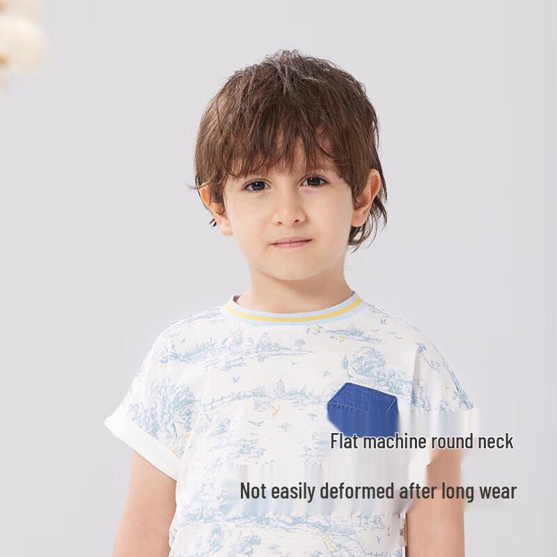 Yeehoo Boys' New National Style Cotton Short Sleeve T-Shirt