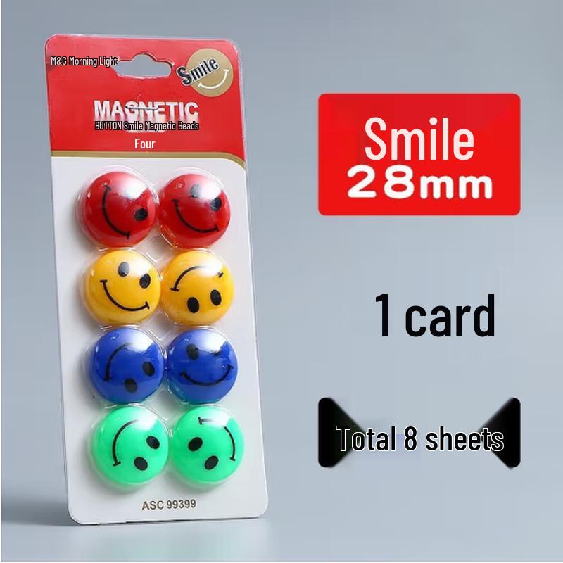 

M&G Round Smile Whiteboard Magnets, 8-Pack