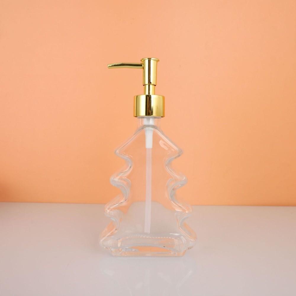 Christmas Tree Shape Soap Dispenser Reusable Glass Dispenser Bottle Countertop