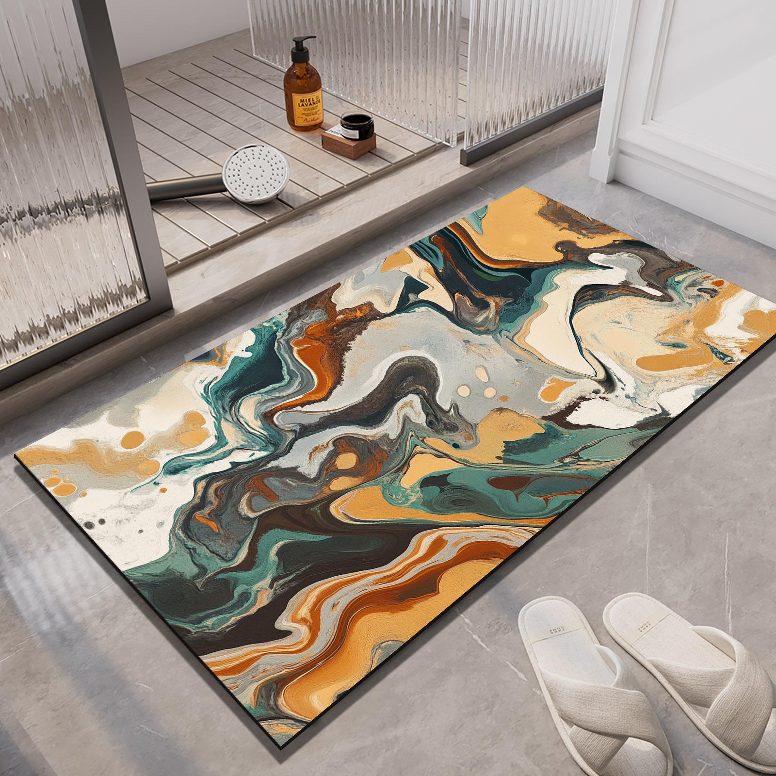 

Коврик для ванной из диотомита в стиле ретро, коврики для ног, впитывающий коврик для ванной, нескользящий, быстросохнущий, коврик для душа, коврик для туалета, моющийся 40cmx60cm