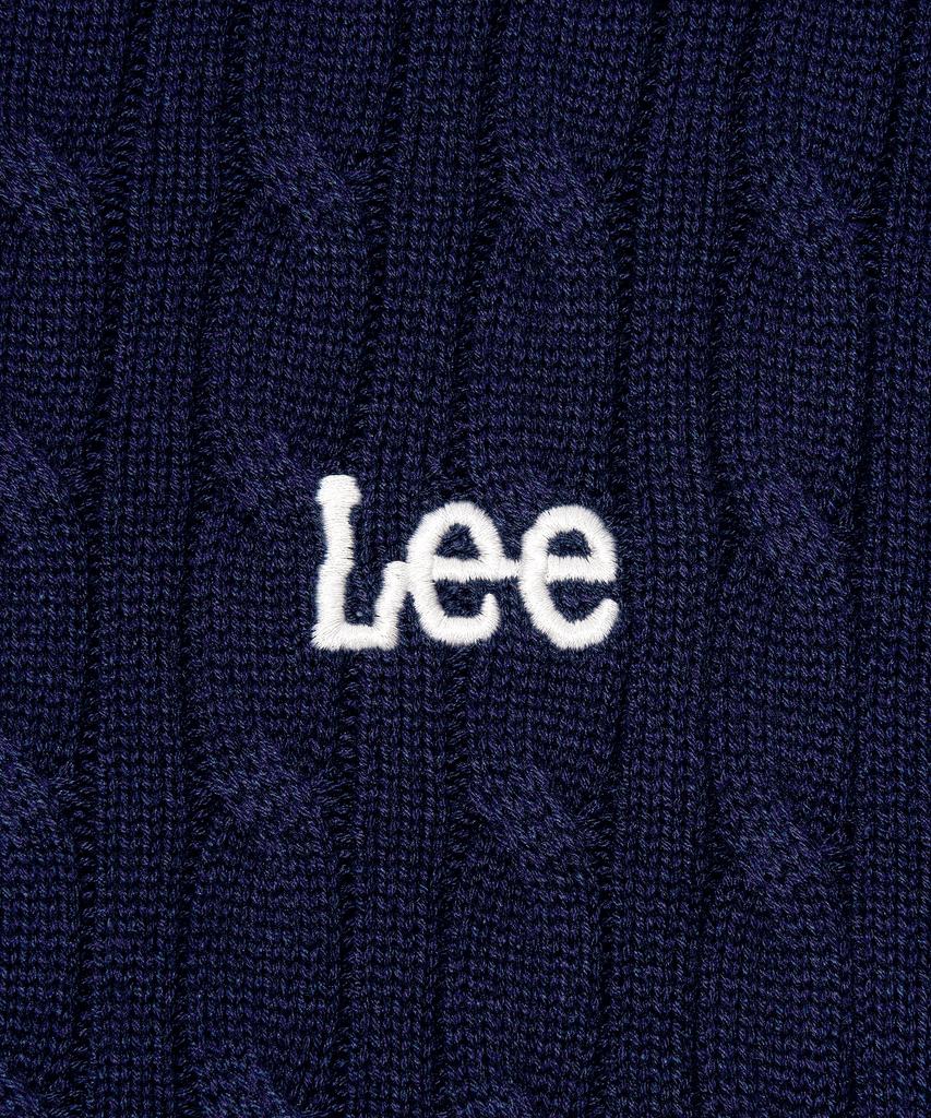 LEE Round Neck Cable Short Sleeve Knit Navy