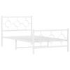 VidaXL Metal Bed Frames with Headboard Footboard, Single Bed with Slat Base, Adult Bed with Bedroom Foot, 376287