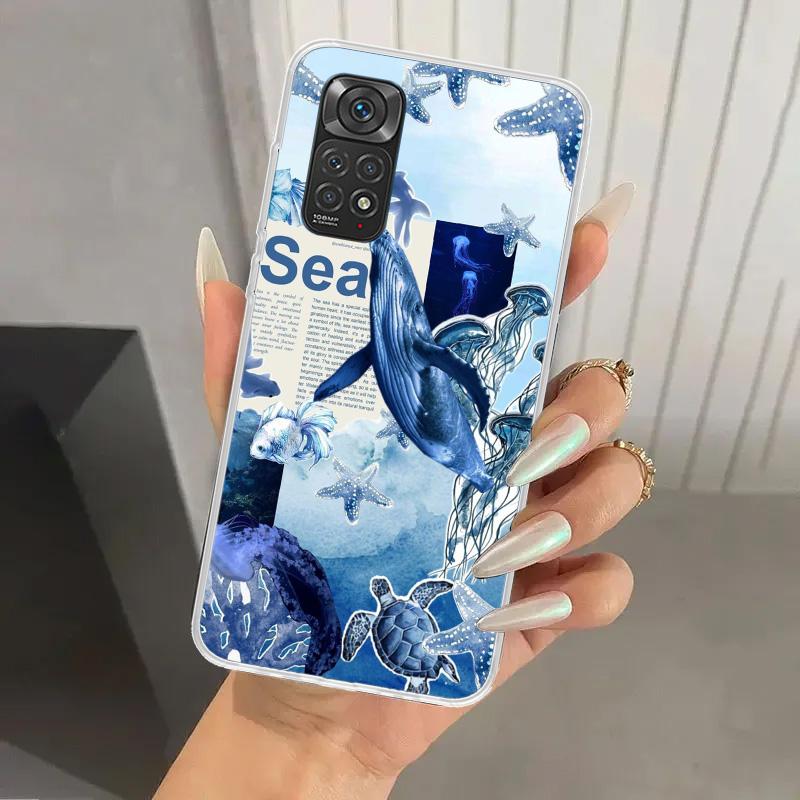 Ocean Starfish Sea Turtle Shark Phone Case for Xiaomi Redmi Note 15 14 14S 13 12S 12 Pro 11S 11 Plus 11T 11E 10S Soft Funda Prin