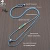 Handwoven Adjustable Jade Pendant Lanyard Necklace - Thin Gold Rope Style