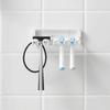 4 Slots Multi-head Toothbrush Holder Self Adhesive Metal Toothbrush Storage Rack Space Saving Wall Mounted Razor Storage Rack