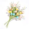3pcs Easter with Soft Eggs and Berries Artificial Flower Picker Home Vases and Central Table Decorations Flower Party Decoration