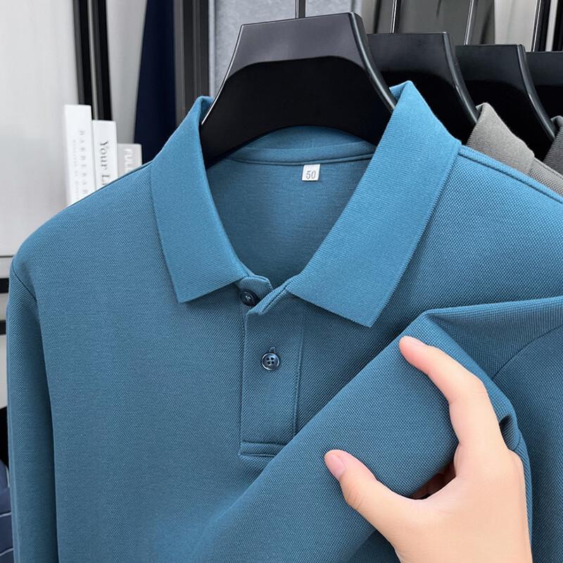 Firstview Men's Urban Casual Pure Cotton Long Sleeve Polo Shirt