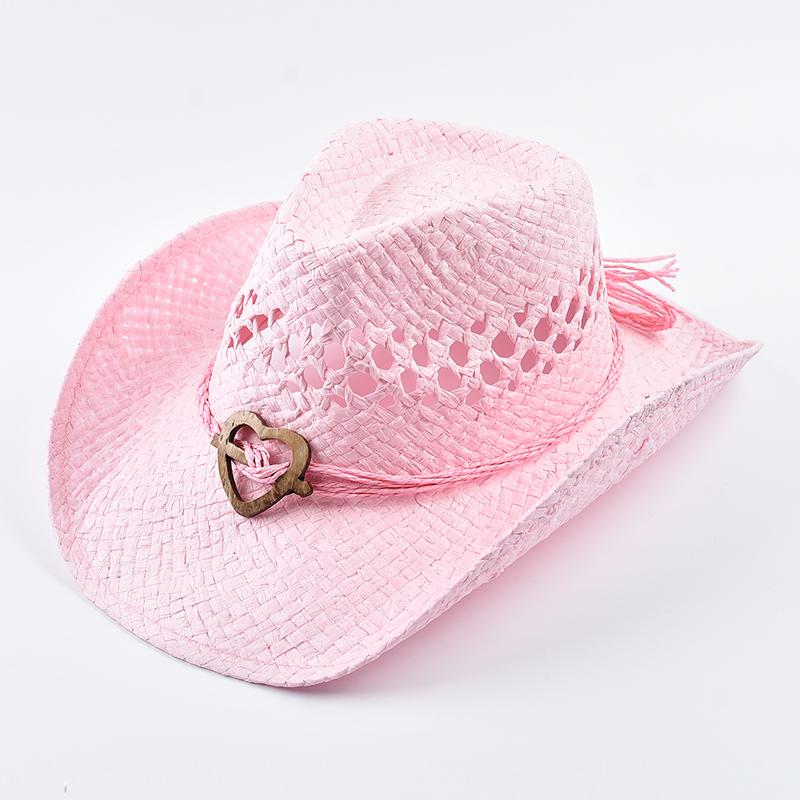 Cappello di Paglia Estivo in Stile Western per Donna, Cappello da Sole da Spiaggia Esterno Intrecciato, Adatto per Eventi a Tema Western, Festival Musicali