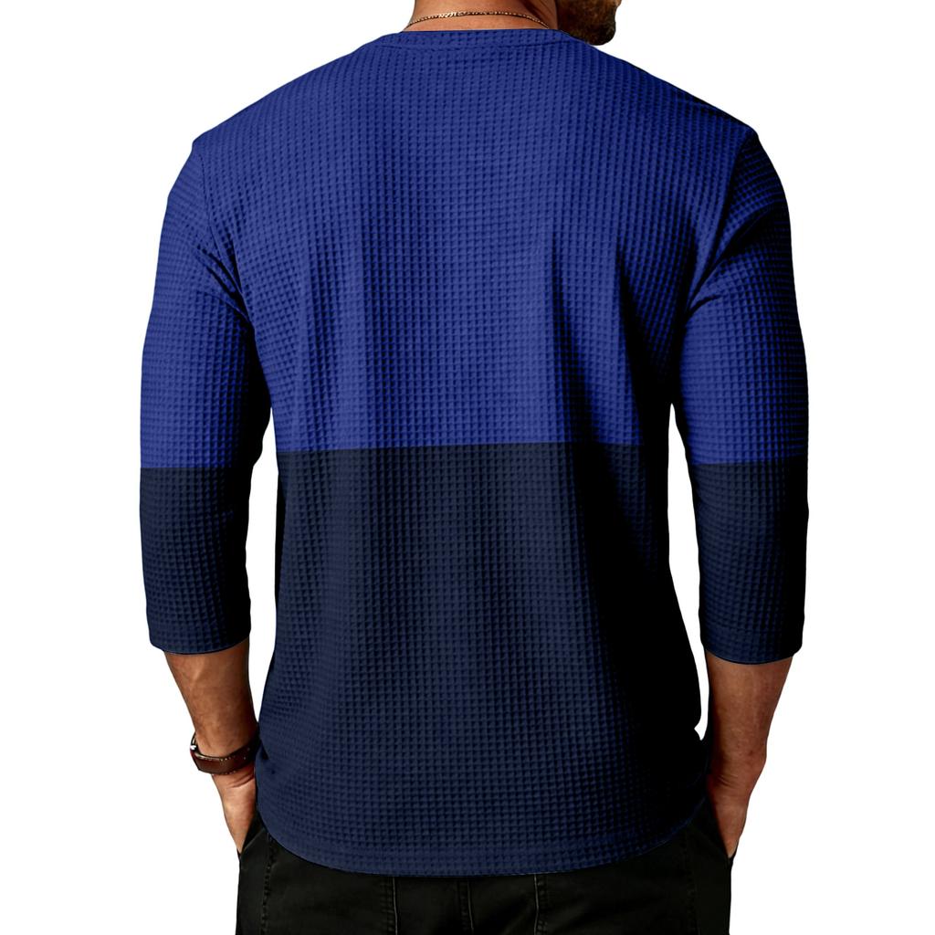 Men’s Long Sleeve Crew Neck Knit Top Casual Loose Fit Lightweight Pullover Design Shirt for Everyday Wear