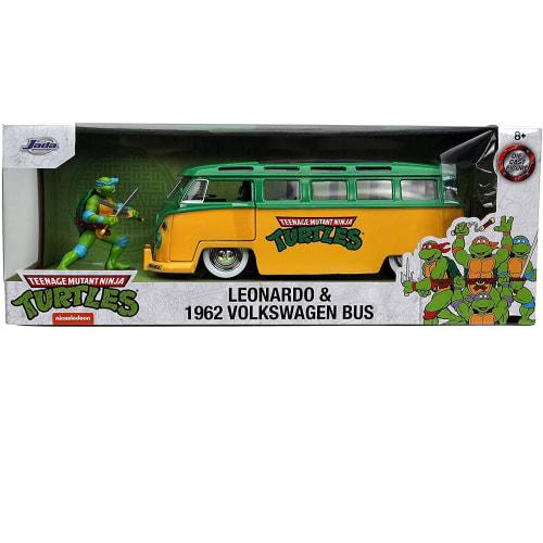 1:24 Turtles 1962 VW Bus with Leonardo Turtles Diecast Car