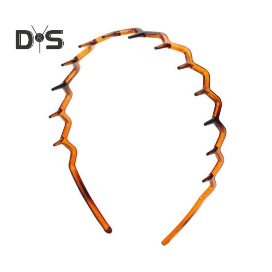 

2 шт. обруч для волос, большой волнообразный пластиковый гребень для волос, М-образный, удобный, нескользящий ободок, аксессуары для волос B коричневый