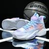 Men's Gradient Color High-Top Basketball Shoes Non-Slip Cushioned Training Sneakers