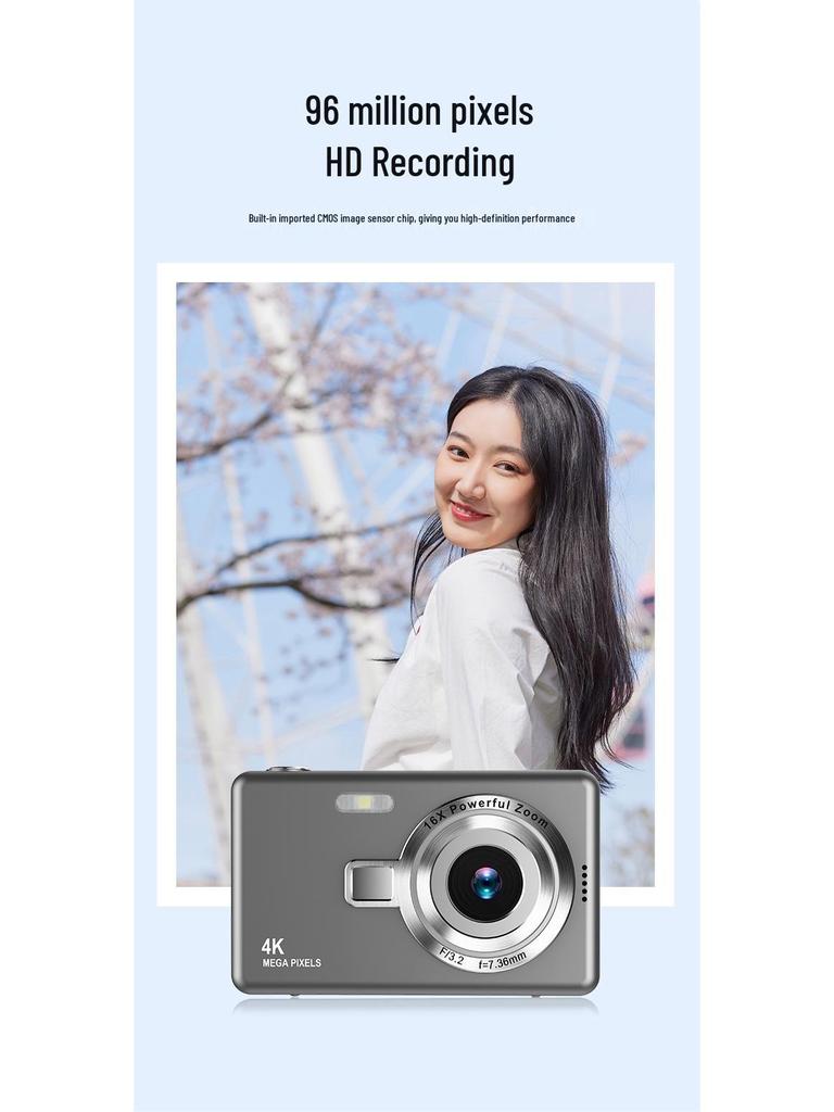 Appareil Photo Numérique Portable HD Rétro Style CCD pour Étudiants Q12 - Cadeau Parfait pour la Photographie en Extérieur