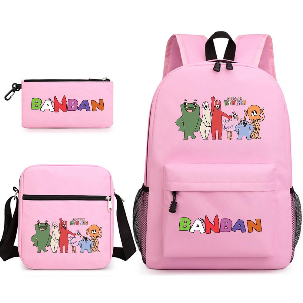 Three-piece Foreign Trade Schoolbag Casual Canvas Backpack Male and Female Students Backpack Printing