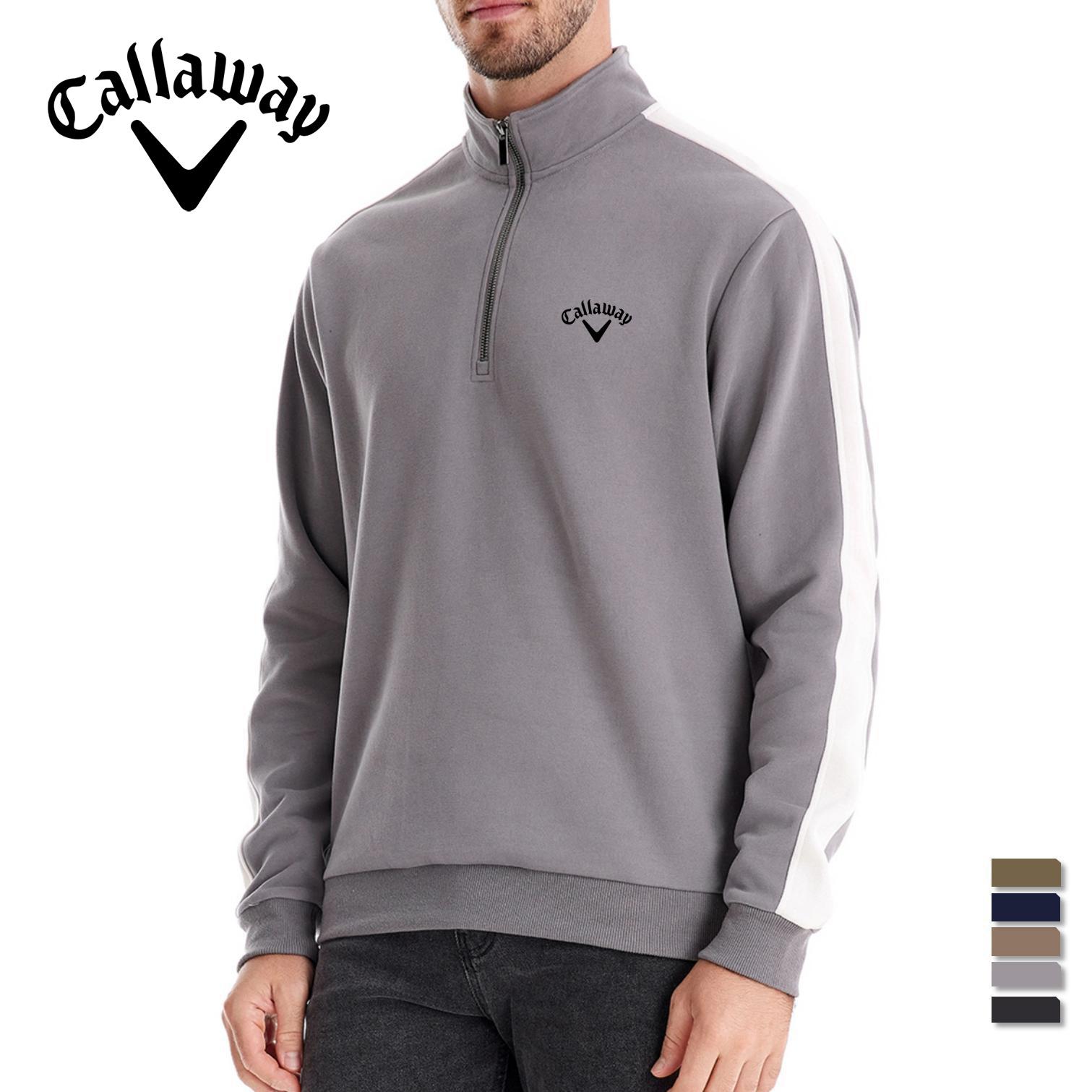 

Callaway 2024 осень вышитая новая толстовка с длинным рукавом и воротником-стойкой, мужская спортивная толстовка с капюшоном, повседневное пальто S