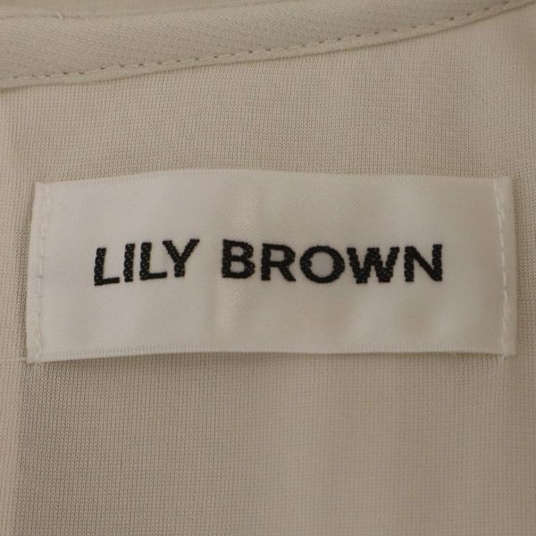 Lily Brown Short Sleeve Long Dress F Beige Women Used