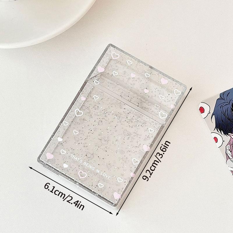 Cartoon Acrylic Photocard Storage Box Photo Cards Holder Idol Cards Storage Case Desk Accessiories Office Desk Card Organizer