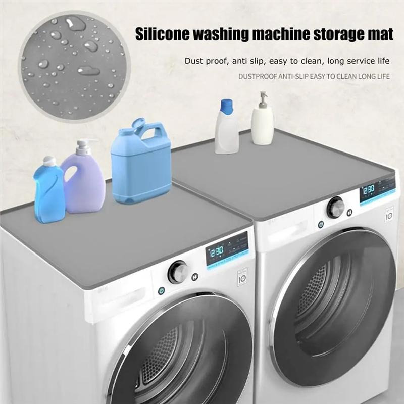 A65T-Dryer Mat For Top Of Dryer Silicone Washer Dryer Cover Top Washing Machine Cover Dust-Proof Waterproof Protector Mat