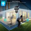 Triple-Lens Triple-Screen Solar HD Security Camera, 10x Zoom with PIR Human Detection Night Vision Recorder