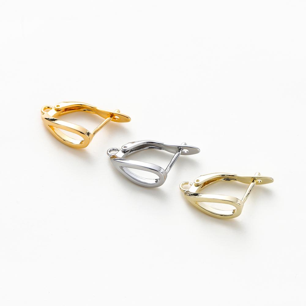 4PCS 14x20MM Hole 1.6MM 14K 18K Gold Color Brass Ear Hook With Pins Earring Clasp DIY Jewelry Making Findings Accessories