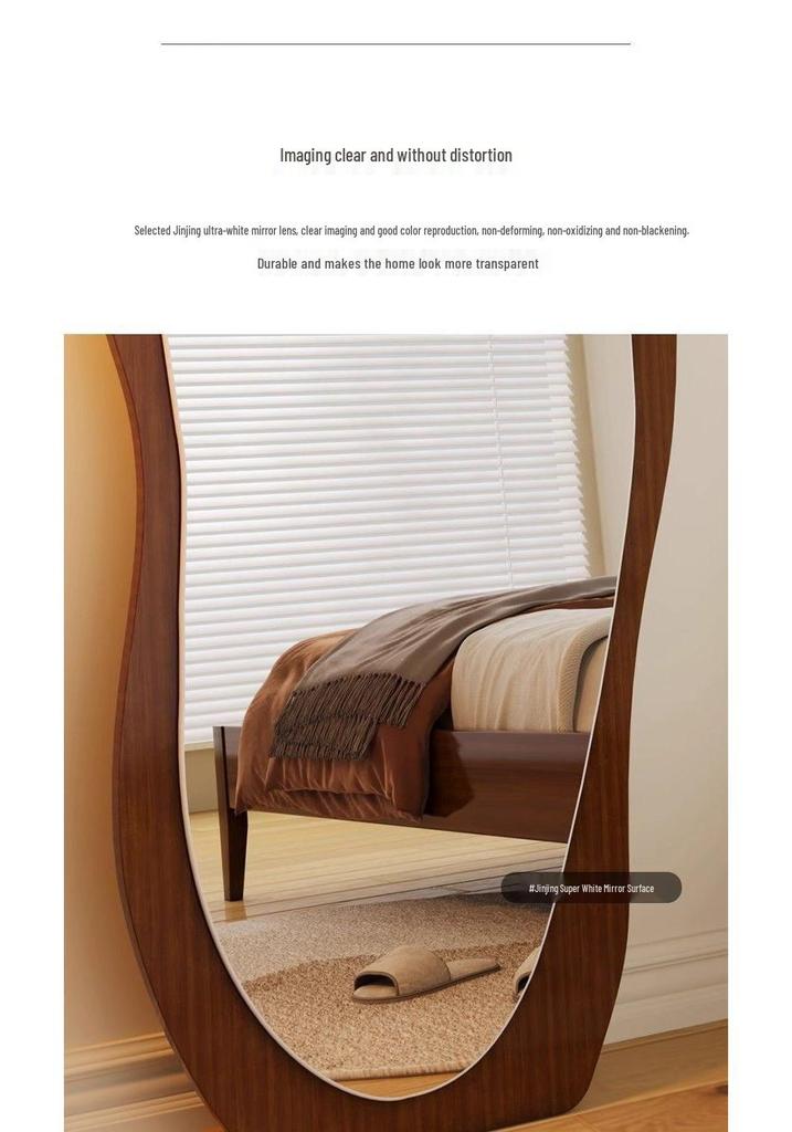 Ethnic Style Irregular Wall-Mounted Full-Length Floor Mirror for Indoor Use