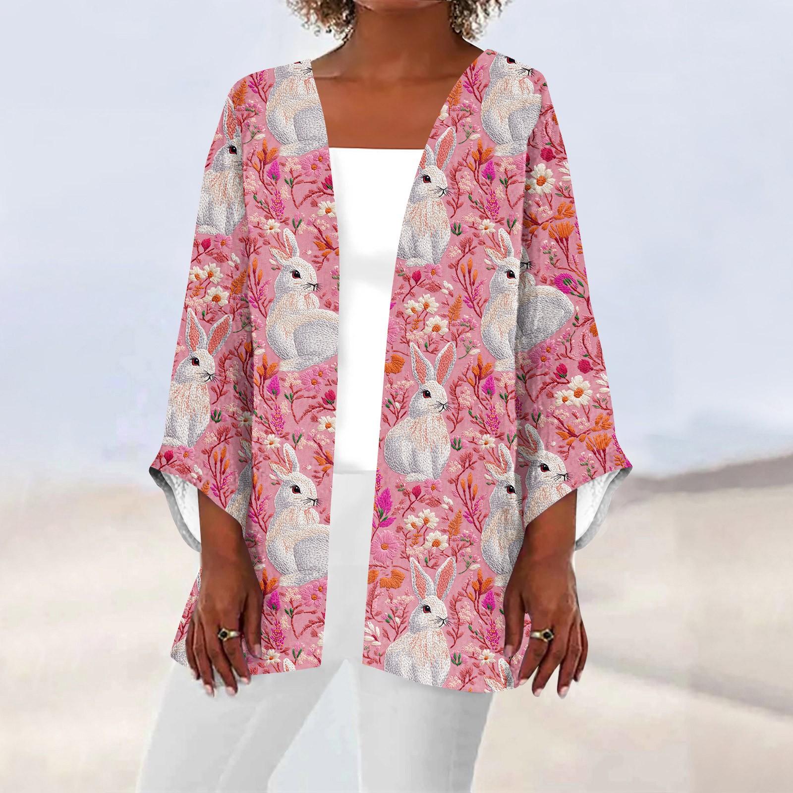 

Женская повседневная и модная легкая куртка средней длины с принтом, кардиган, кардиган XXL розовый