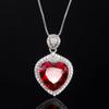 Jewelry Simulation Red Corundum Heart-Shaped Temperament Light Luxury Set 15 * 15-12 * 12-9 * 9
