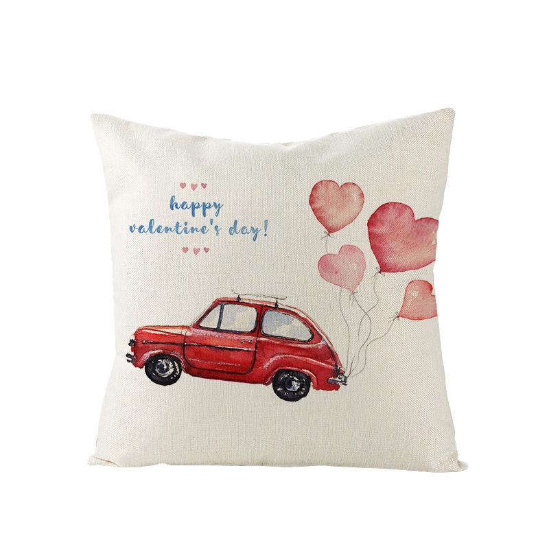 Valentine's Day Pillowcase Floral Series Square Polyester Pillowcase Home Cushion Cover