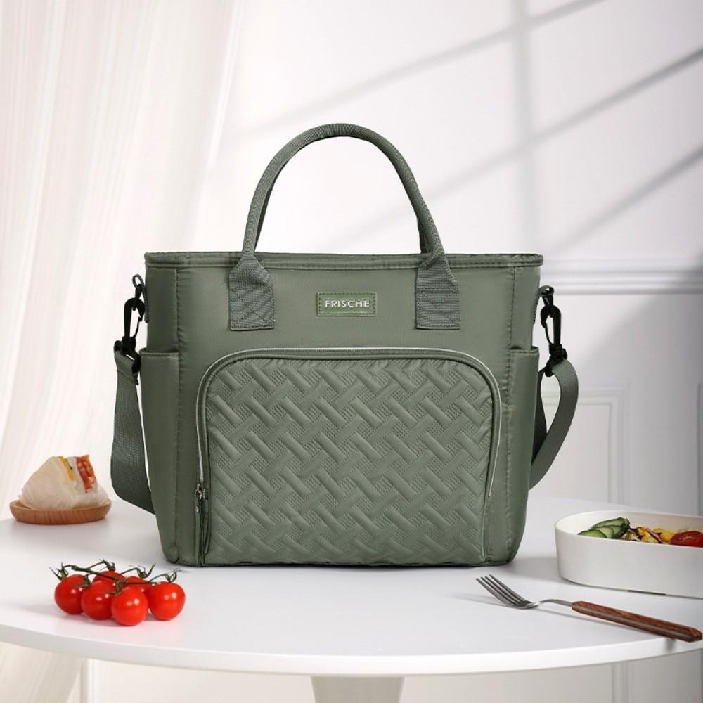 Portable Polyester Lunch Bag Waterproof Leakproof Insulated Cooler Bag Large Capacity Collapsible Lunch Pouch for School Work