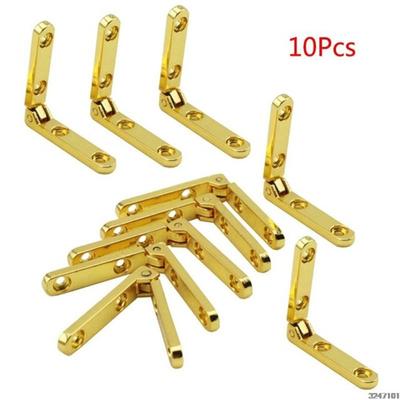 10Pcs Wooden Box Hinges 90 Degree Support Hinges Zinc Alloy Spring Hinge For Wooden Box Jewellery Case Hardware Accessories