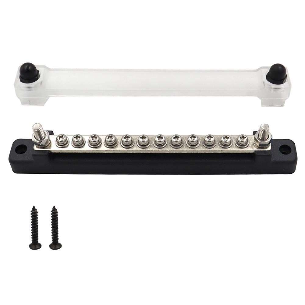 Universal Power Distribution Terminal Block with Transparent Cover Junction Row for Automotive Car Marine Boat Power System