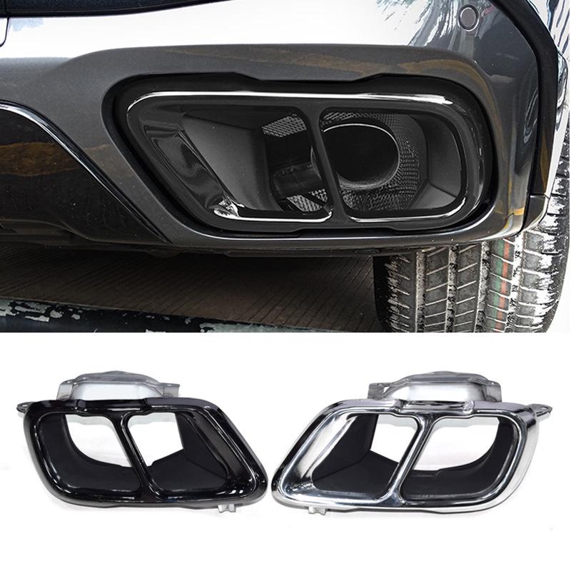 Compatible with 19-21 BMW X5 Black Quad Exhaust Carbon Fiber Tailpipe Trim