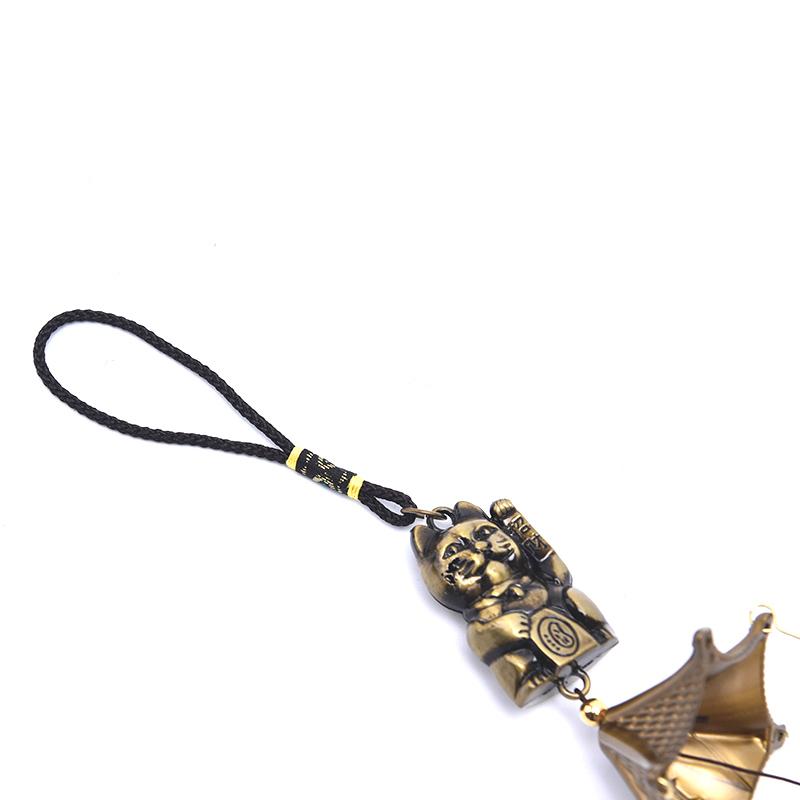 [PL]1PC Metal Copper Wind Chime Pendant Door Decoration Lucky Cat Feng Shui Pendant